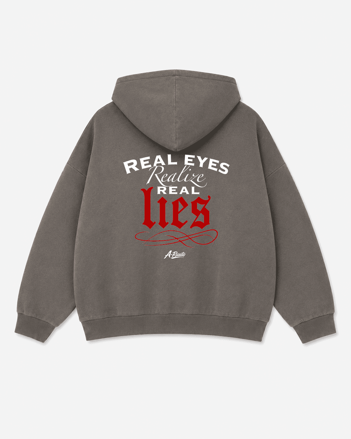 Poleron Real Eyes Gris vista posterior